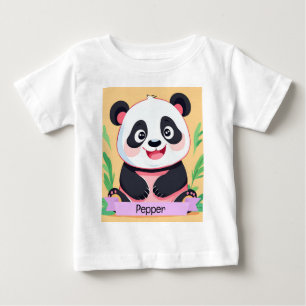 T-shirt Pour Bébé Bébé mignon Panda Nom personnalisé