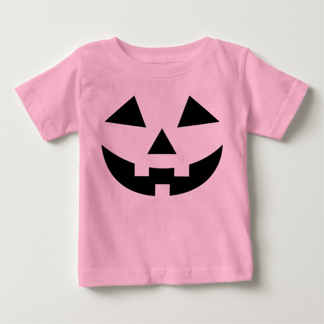 T-shirt Pour Bébé Bébé mignonne Filles Citrouille rose Costume d'Hal (Devant)