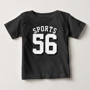 T-shirt Pour Bébé Bébé noir et blanc   Sports Jersey Design