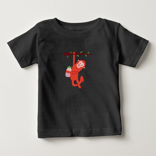 T-shirt Pour Bébé Bébé Orangoutan (Devant)