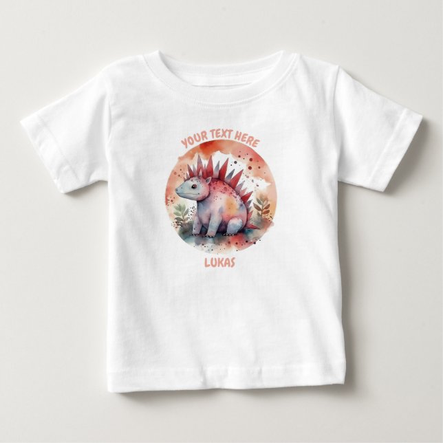 T-shirt Pour Bébé bébé personnalisé Dinosaur Tee (Devant)