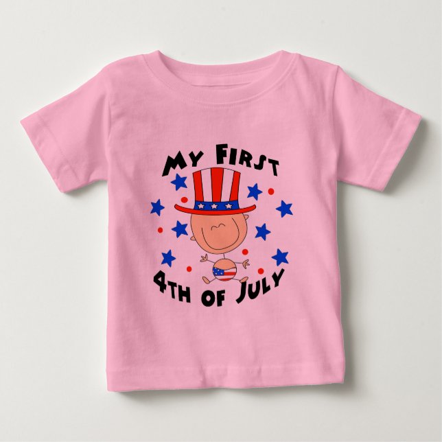T-shirt Pour Bébé Bébé premier 4 juillet (Devant)