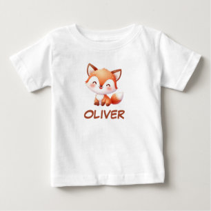 T-shirt Pour Bébé Bébé renard mignon personnalisé