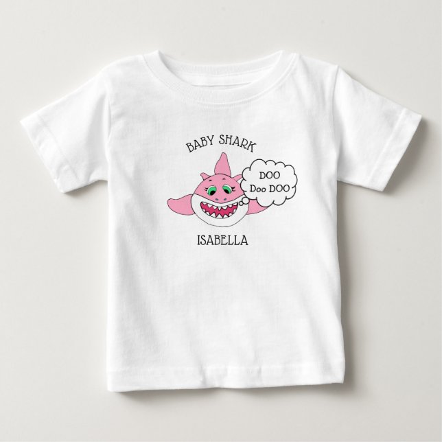 T-shirt Pour Bébé Bébé Requin Personnalisé Bébé (Devant)