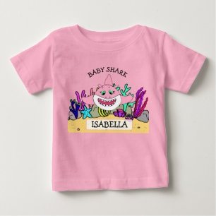 T-shirt Pour Bébé Bébé Requin Personnalisé de Bébé