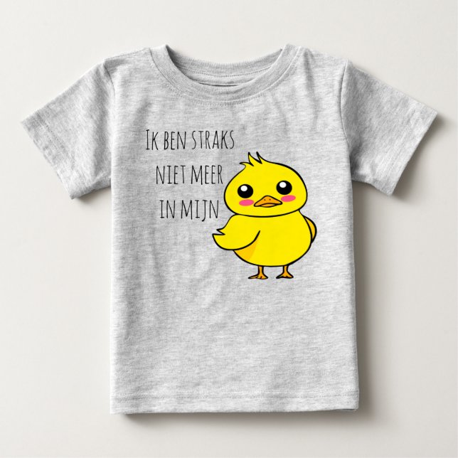 T-shirt Pour Bébé Bébé révéler Niet meer in mijn eendje schattig (Devant)
