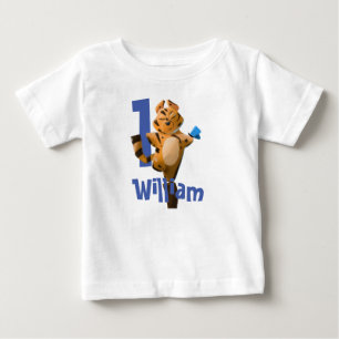 T-shirt Pour Bébé Bébé sauvage Tigre 1er Anniversaire Buffalo Plaid