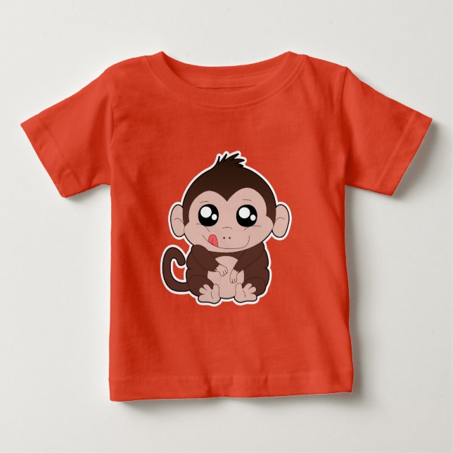 T-shirt Pour Bébé Bébé singe croustillant (Devant)