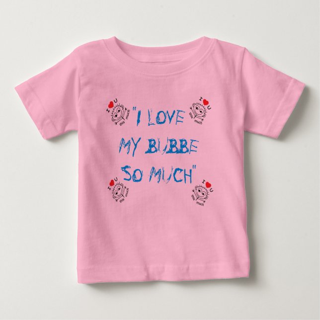 T-SHIRT POUR BÉBÉ BÉBÉ SNAP FOND J'AIME BUBBE TURQUOISE CUTE (Devant)