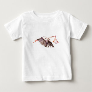 T-shirt Pour Bébé Bébé sur la cigogne