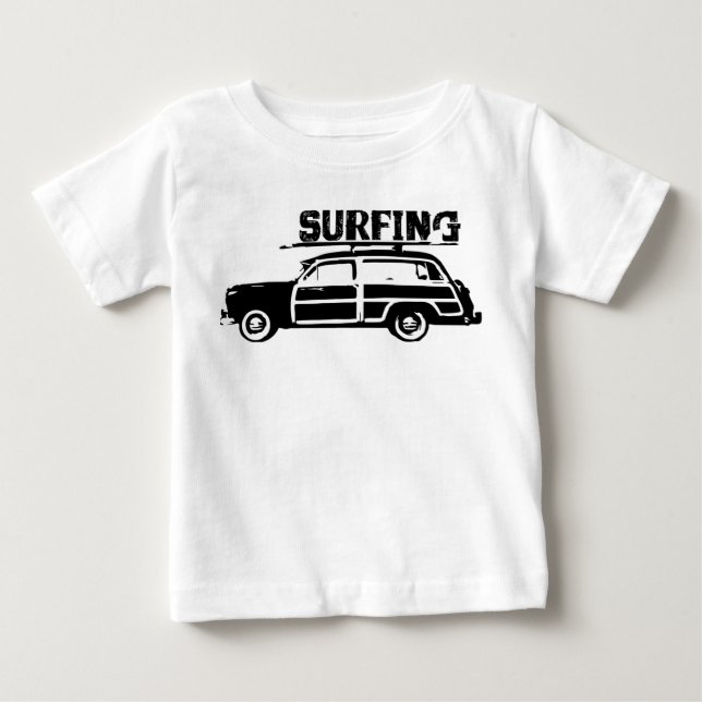 T-shirt Pour Bébé Bébé surfant (Devant)