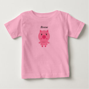 T-shirt Pour Bébé Bébé Tee avec porc rose mignon
