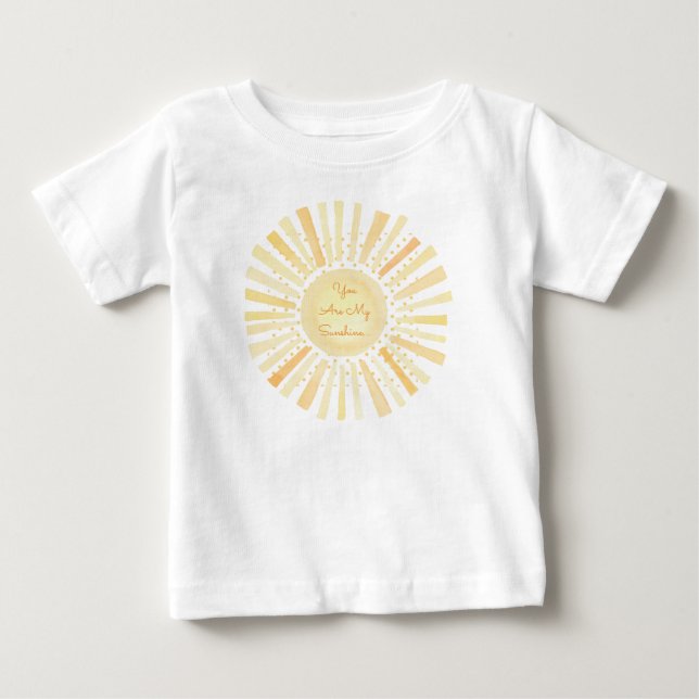 T-shirt Pour Bébé Bébé Tu Es Mon Soleil Jaune Orange (Devant)