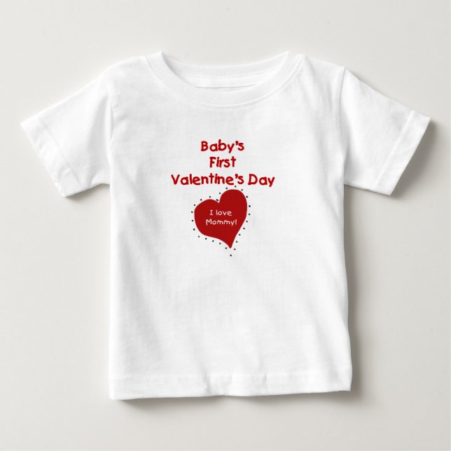 T-shirt Pour Bébé Bébé Valentine I Love Maman (Devant)