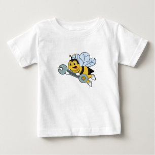 T-shirt Pour Bébé Bee as Mechanic with Wrench