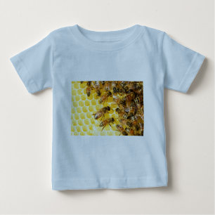 T-shirt Pour Bébé Bee Bees Hive Miel Comb Sweet Dessert Jaune