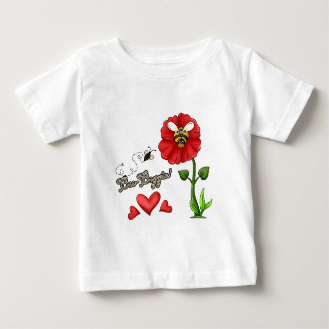 T-shirt Pour Bébé Bee Boppin Bee on Flower (Devant)
