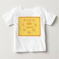 Bee Happy miel abeilles sur nid d'abeille jaune
