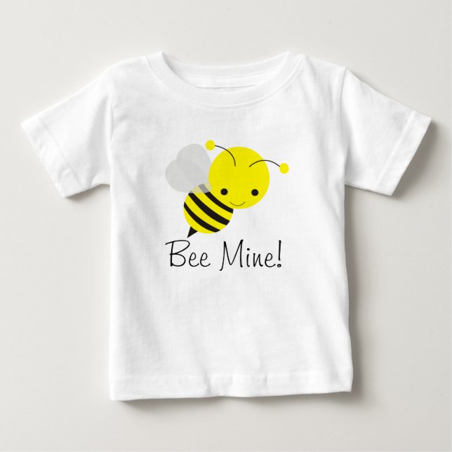 T-shirt Pour Bébé Bee My Valentine Baby Boy ou Girl Bumblebee (Devant)