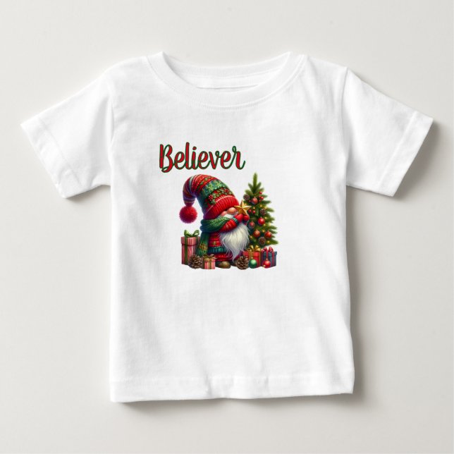 T-shirt Pour Bébé Believer In Santa Claus (Devant)