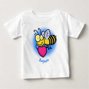 T-shirt Pour Bébé Belle abeille drôle avec dessin animé du coeur