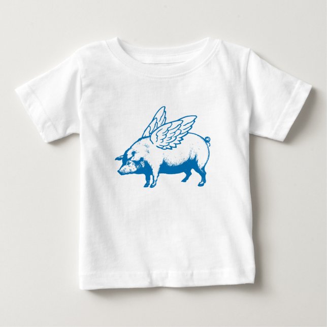 T-shirt Pour Bébé Belle ailes de porc volante (Devant)