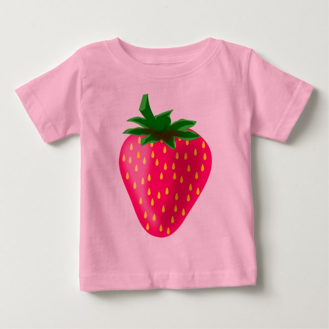 T-shirt Pour Bébé Belle et douce fraise (Devant)