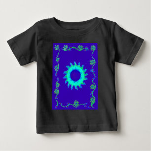 T-shirt Pour Bébé Belle Iridescente Blue Floral Art peinture à l'hui