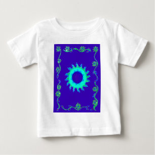 T-shirt Pour Bébé Belle Iridescente Blue Floral Art peinture à l'hui