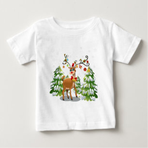 T-shirt Pour Bébé Belle renne dans la neige