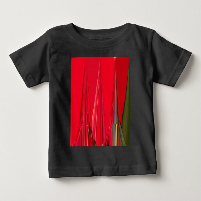 T-shirt Pour Bébé Belle texture rouge Couleur Art Abstrait (Devant)