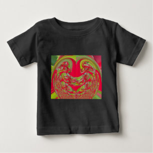 T-shirt Pour Bébé Belle texture rouge et verte Couleur Art Abstrait