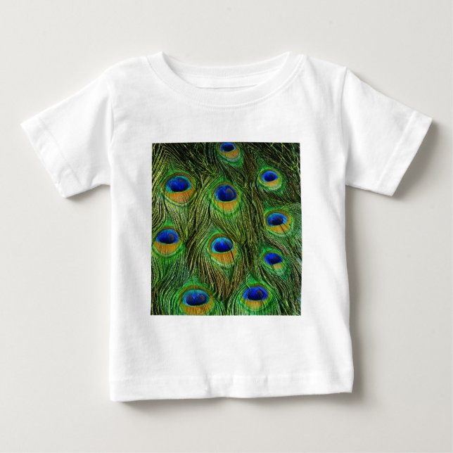 T-shirt Pour Bébé Belles plumes de paon (Devant)