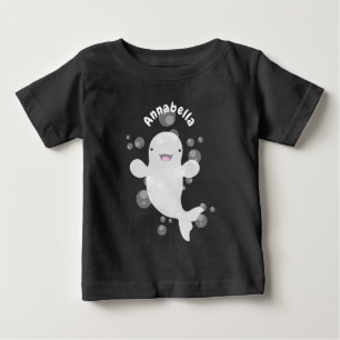 T-shirt Pour Bébé Béluga mignon bulles dessin animé personnalisé