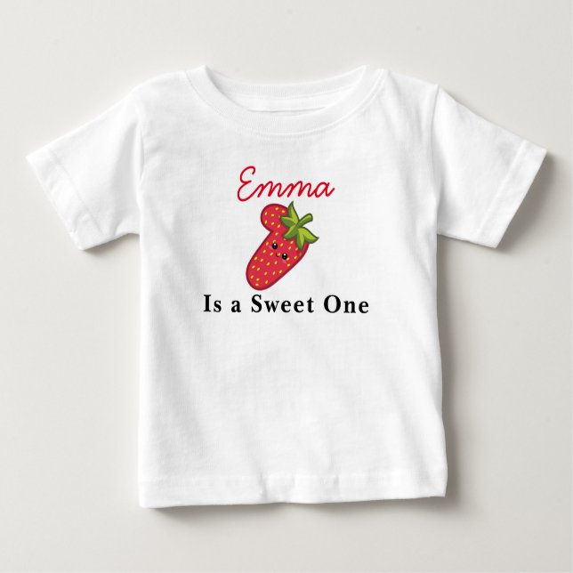 T-shirt Pour Bébé Berry Premier Anniversaire Sweet one (Devant)