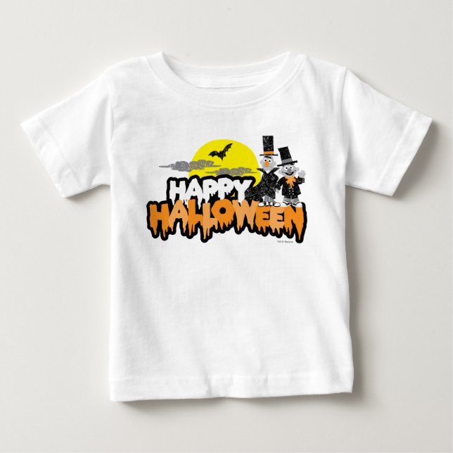 T-shirt Pour Bébé Bert et Ernie | Bonne Halloween (Devant)