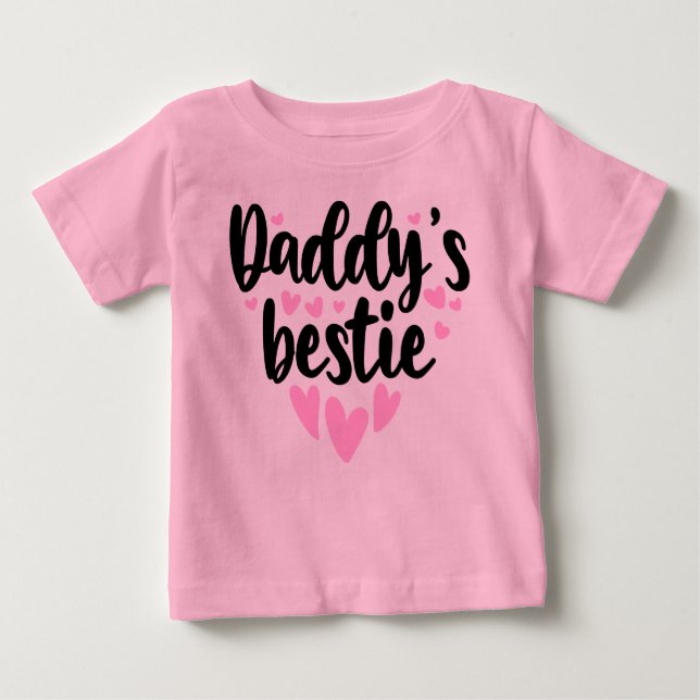 T-shirt Pour Bébé Bestie de papa (Devant)
