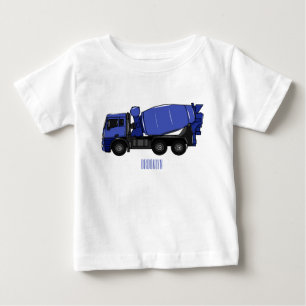 T-shirt Pour Bébé Béton mélange camion de transport caricature