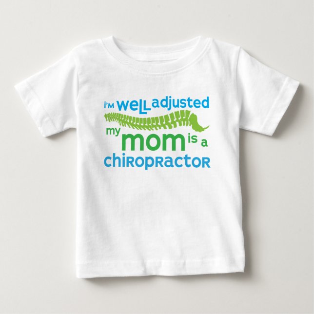 T-shirt Pour Bébé Bien Ajusté - Ma Mère Est Un Chiropraticien (Devant)