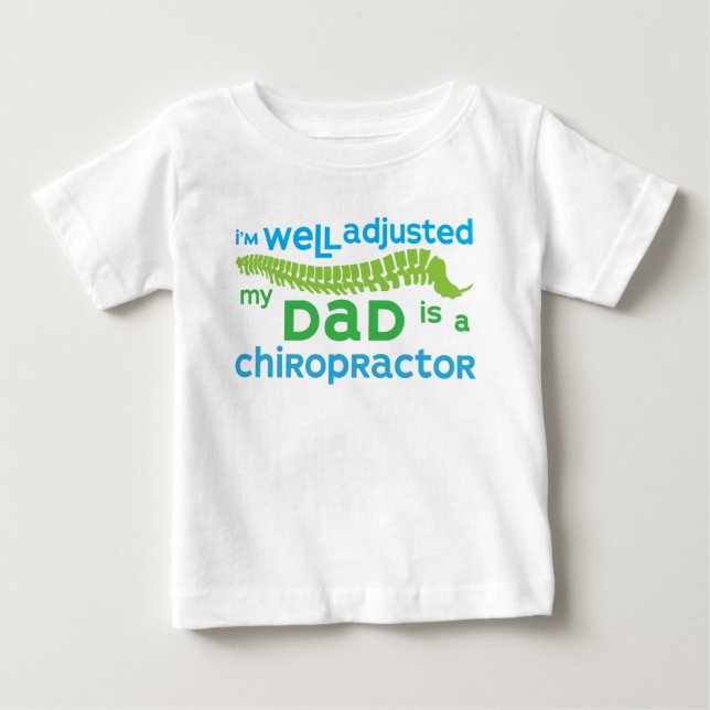 T-shirt Pour Bébé Bien Ajusté - Mon Père Est Un Chiropraticien (Devant)