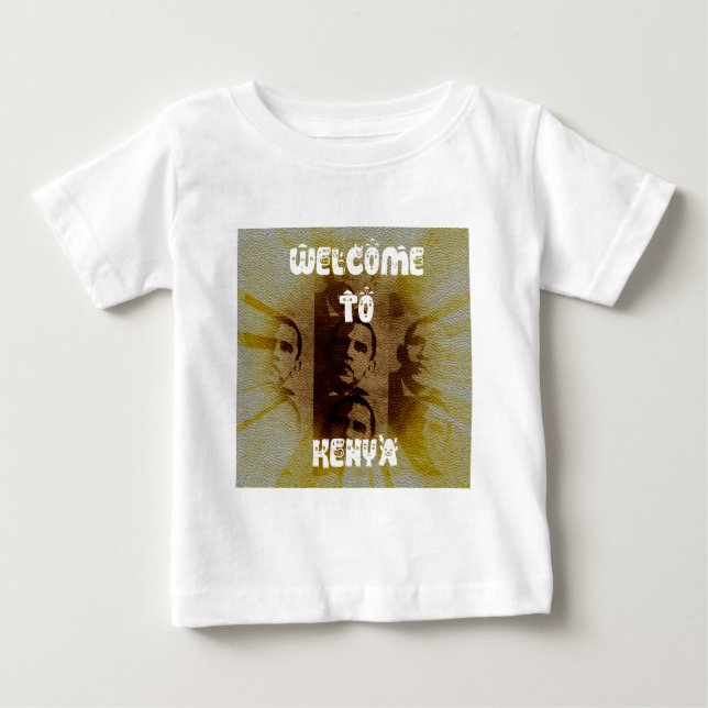 T-shirt Pour Bébé Bienvenue au Kenya avec Obama Collage (Devant)