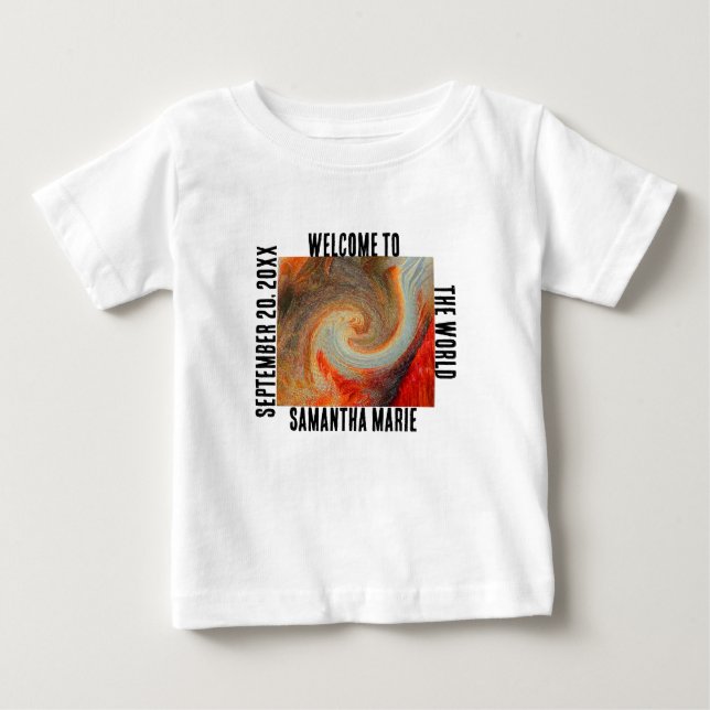 T-shirt Pour Bébé Bienvenue Dans Le Monde Super Sprial Sexe Neutre (Devant)