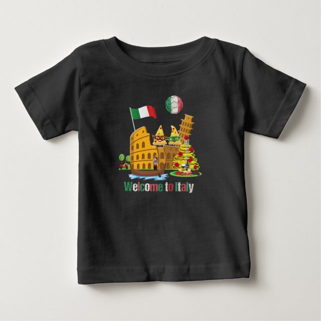 T-shirt Pour Bébé Bienvenue En Italie (Devant)