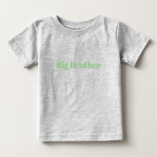 T-shirt Pour Bébé Big Brother vert nom personnalisé texte mignon béb