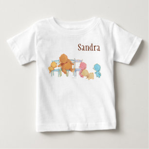 T-shirt Pour Bébé Big Brown Ours & Amis Partager Quatre Chaises