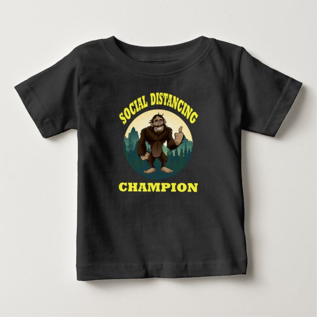 T-shirt Pour Bébé Big Foot Distancing Social Drôle (Devant)