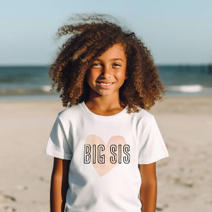 T-shirt Pour Bébé Big Sis Blush Heart Correspondant Famille de frère