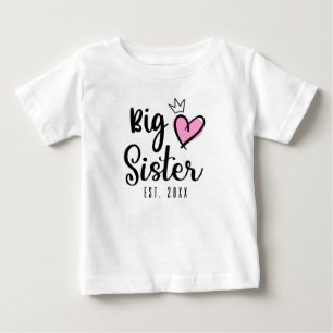 T-shirt Pour Bébé Big Sister EST 2021, révélations sur la grossesse