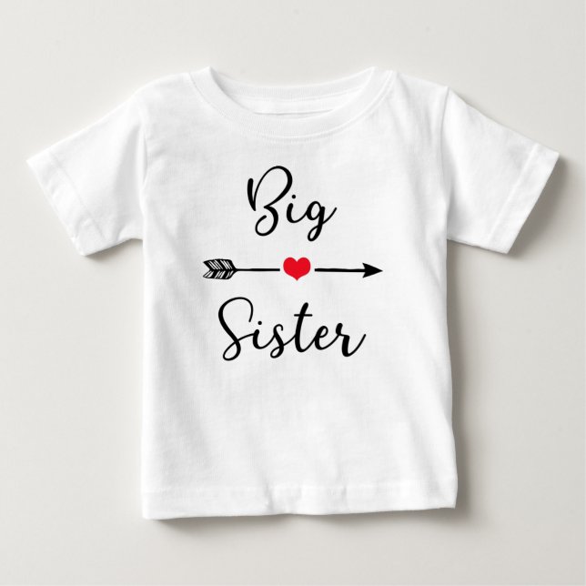 T-shirt Pour Bébé Big Sister ~ Sister Designs (Devant)