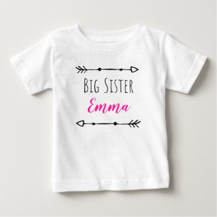 T-shirt Pour Bébé Big Sister with customizable name